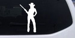Cowgirl With Gun Western Ranch Car or Truck Window Decal Sticker