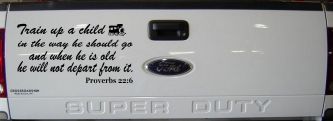 Train Up A child Decal Proverbs 22 6 Christian Car or Truck Window Decal Sticker (Black)