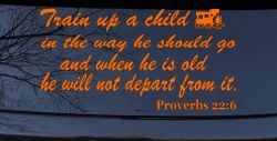 Train Up A child Decal Proverbs 22 6 Christian Car or Truck Window Decal Sticker (Orange)