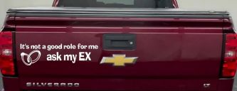 Funny Ask My Ex Decal Marriage Humor Car Truck Sticker Vinyl (White)