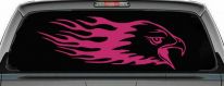 Flaming Eagle Head Military Decal Sticker for Cars Trucks (Hot Pink)