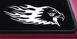 Flaming Eagle Head Military Car or Truck Window Decal Sticker