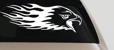 Flaming Eagle Head Military Decal Sticker for Cars Trucks