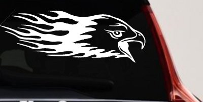 Flaming Eagle Head Military Decal Sticker for Cars Trucks