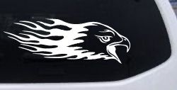 Flaming Eagle Head Military Car or Truck Window Decal Sticker