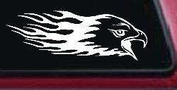 Flaming Eagle Head Military Car or Truck Window Decal Sticker