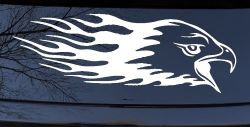 Flaming Eagle Head Military Car or Truck Window Decal Sticker