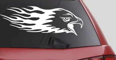 Flaming Eagle Head Military Decal Sticker for Cars Trucks