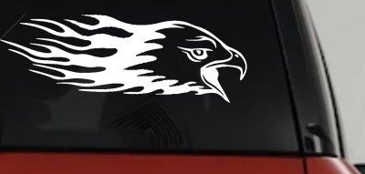 Flaming Eagle Head Military Decal Sticker for Cars Trucks