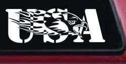 Flaming Eagle Head USA Military Car or Truck Window Decal Sticker