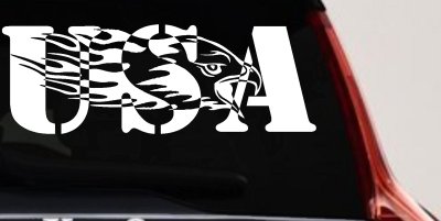 Flaming Eagle USA Military Decal - Car & Truck Window Vinyl Sticker