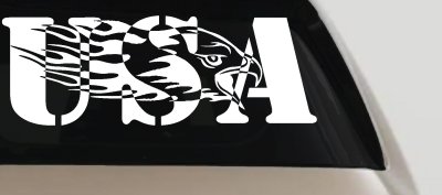 Flaming Eagle USA Military Decal - Car & Truck Window Vinyl Sticker