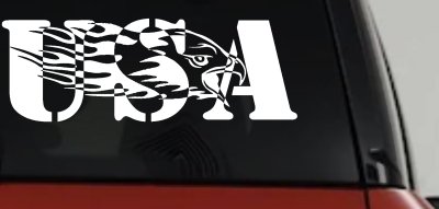 Flaming Eagle USA Military Decal - Car & Truck Window Vinyl Sticker