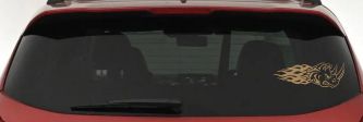 Flaming Rhino Head Car or Truck Window Decal Sticker (Light Brown)