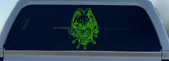 Mean Joker Biker Car or Truck Window Decal Sticker (Lime)