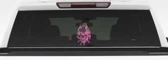 Mean Joker Biker Car or Truck Window Decal Sticker (Pink)