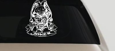 Mean Joker Banner Decal for Car Truck & Bike Windows