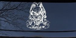 Mean Joker with Banner Biker Car or Truck Window Decal Sticker