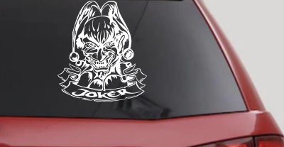 Mean Joker Banner Decal for Car Truck & Bike Windows