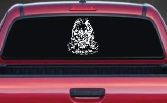 Mean Joker with Banner Biker Car or Truck Window Decal Sticker