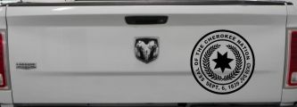 Seal of the Cherokee Nation Native American Indian Car or Truck Window Decal Sticker (Black)