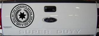 Cherokee Nation Seal Decal for Car Truck Window Native American Sticker (Black)