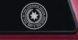 Seal of the Cherokee Nation Native American Indian Car or Truck Window Decal Sticker (Light Gray)