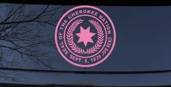 Seal of the Cherokee Nation Native American Indian Car or Truck Window Decal Sticker (Pink)