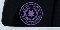 Seal of the Cherokee Nation Native American Indian Car or Truck Window Decal Sticker (Purple)