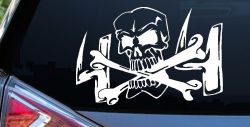 Skull and Cross Bones 4X4 Off Road Car or Truck Window Decal Sticker