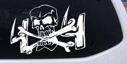 Skull and Cross Bones 4X4 Off Road Car or Truck Window Decal Sticker