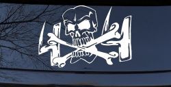 Skull and Cross Bones 4X4 Off Road Car or Truck Window Decal Sticker