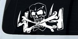 Skull and Cross Bones 4X4 Off Road Car or Truck Window Decal Sticker