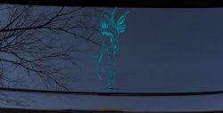 Cute Pixie Fairy Bikini Car or Truck Window Decal Sticker (Turquoise Blue)