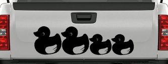 Rubber Duck Family Stick Family Car or Truck Window Decal Sticker (Black)