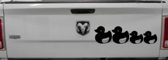 Rubber Duck Family Stick Family Car or Truck Window Decal Sticker (Black)