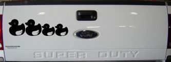 Rubber Duck Family Stick Family Car or Truck Window Decal Sticker (Black)