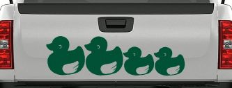 Rubber Duck Family Stick Family Car or Truck Window Decal Sticker (Dark Green)