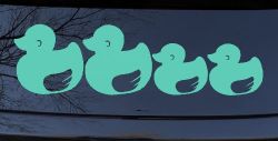 Rubber Duck Family Stick Family Car or Truck Window Decal Sticker (Mint)