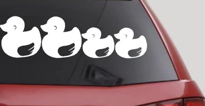 Rubber Duck Family Stick Figure Car Decal - Window Vinyl Sticker