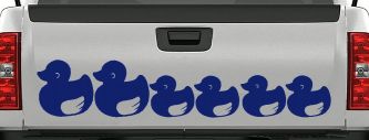 4 Children Rubber Ducky Family Car or Truck Window Decal Sticker (Navy)