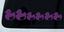 4 Children Rubber Ducky Family Car or Truck Window Decal Sticker (Violet)