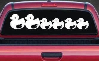 4 Children Rubber Ducky Family Car or Truck Window Decal Sticker