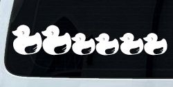 4 Children Rubber Ducky Family Car or Truck Window Decal Sticker
