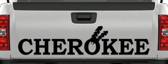 Cherokee Native American Indian Text Car or Truck Window Decal Sticker (Black)