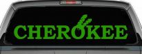 Cherokee Native American Indian Text Car or Truck Window Decal Sticker (Lime)