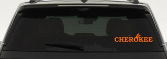 Cherokee Native American Indian Text Car or Truck Window Decal Sticker (Orange)