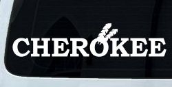 Cherokee Native American Indian Text Car or Truck Window Decal Sticker