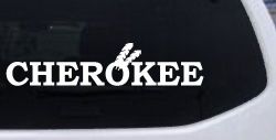 Cherokee Native American Indian Text Car or Truck Window Decal Sticker