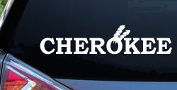 Cherokee Native American Indian Text Car or Truck Window Decal Sticker